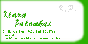 klara polonkai business card